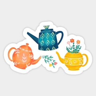 Whimsical Teapots Sticker